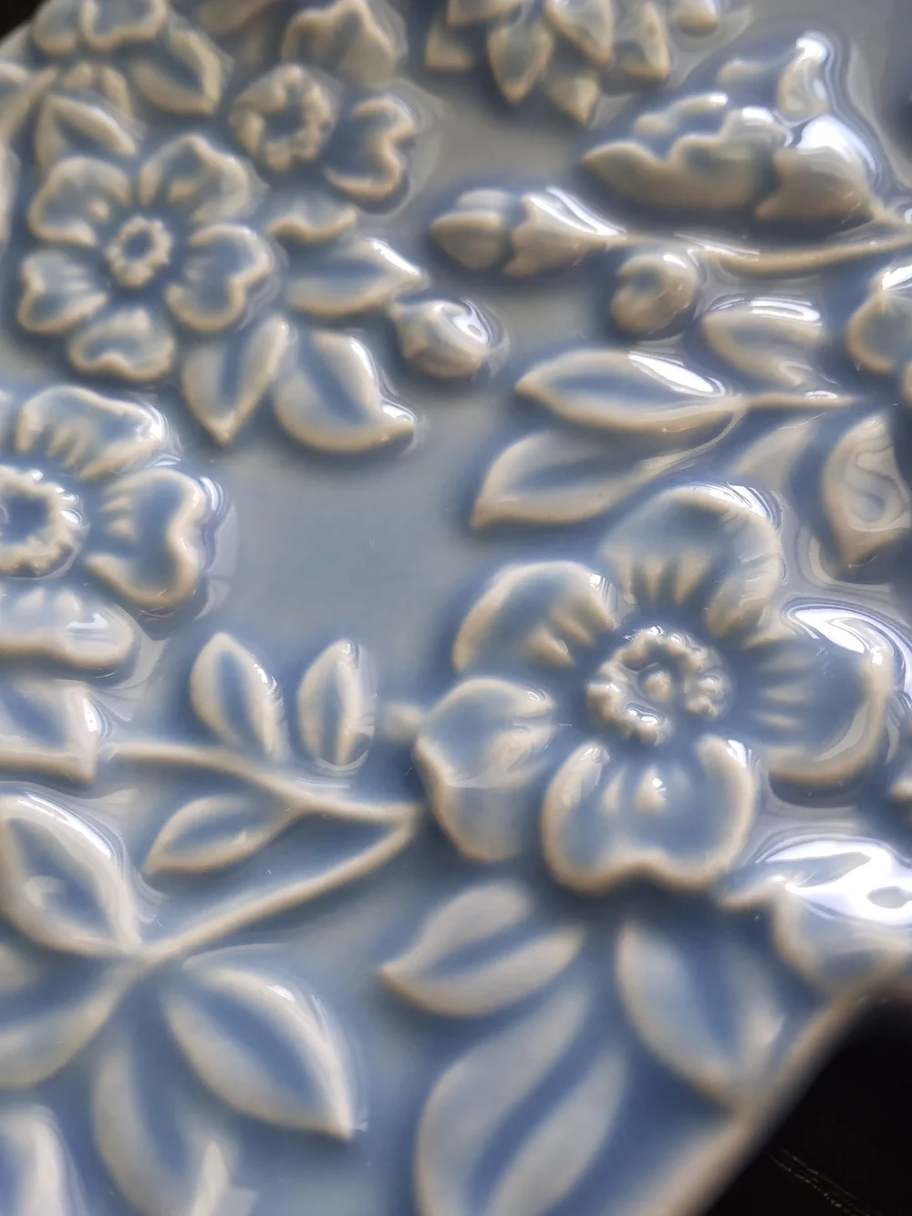 Grasslands Road Blue Ceramic Teabag Holders Floral Tea Pot Design